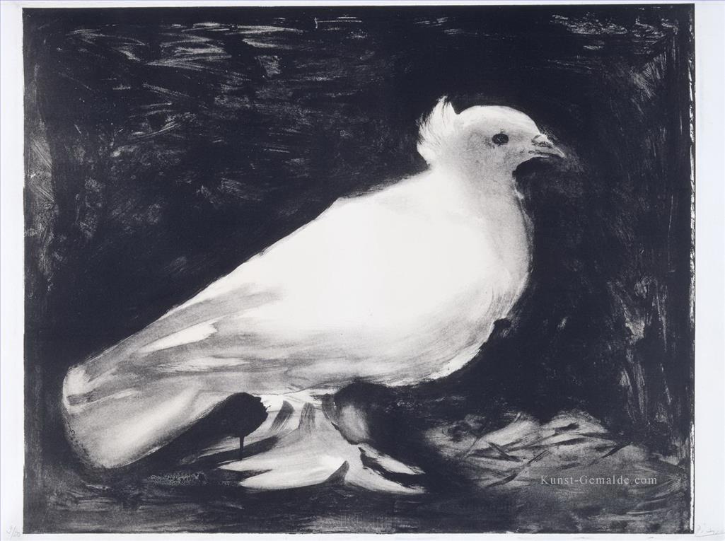 Taubenvogel schwarz und weiß Kubismus Pablo Picasso Ölgemälde